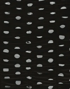 Tulle calf-length sheath dress with draping and polka-dot print