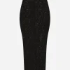 Tulle calf-length skirt with all-over DG logo