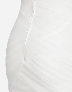 Tulle draped calf-length dress