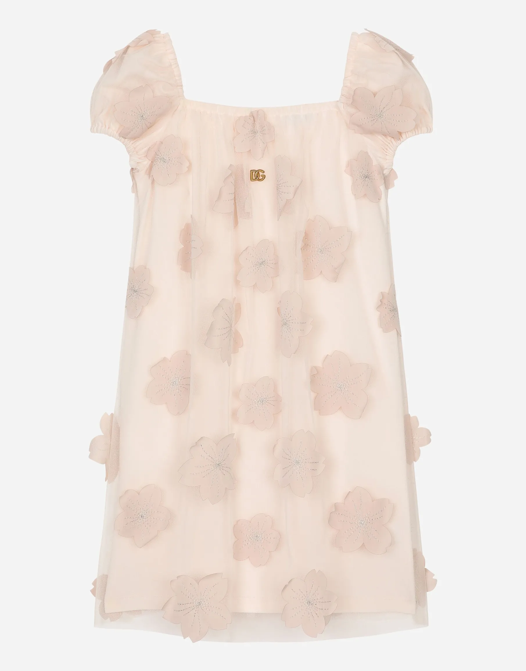 Tulle dress with 3D flowers