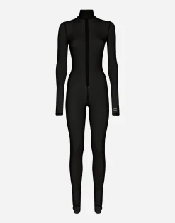 Tulle turtle-neck jumpsuit