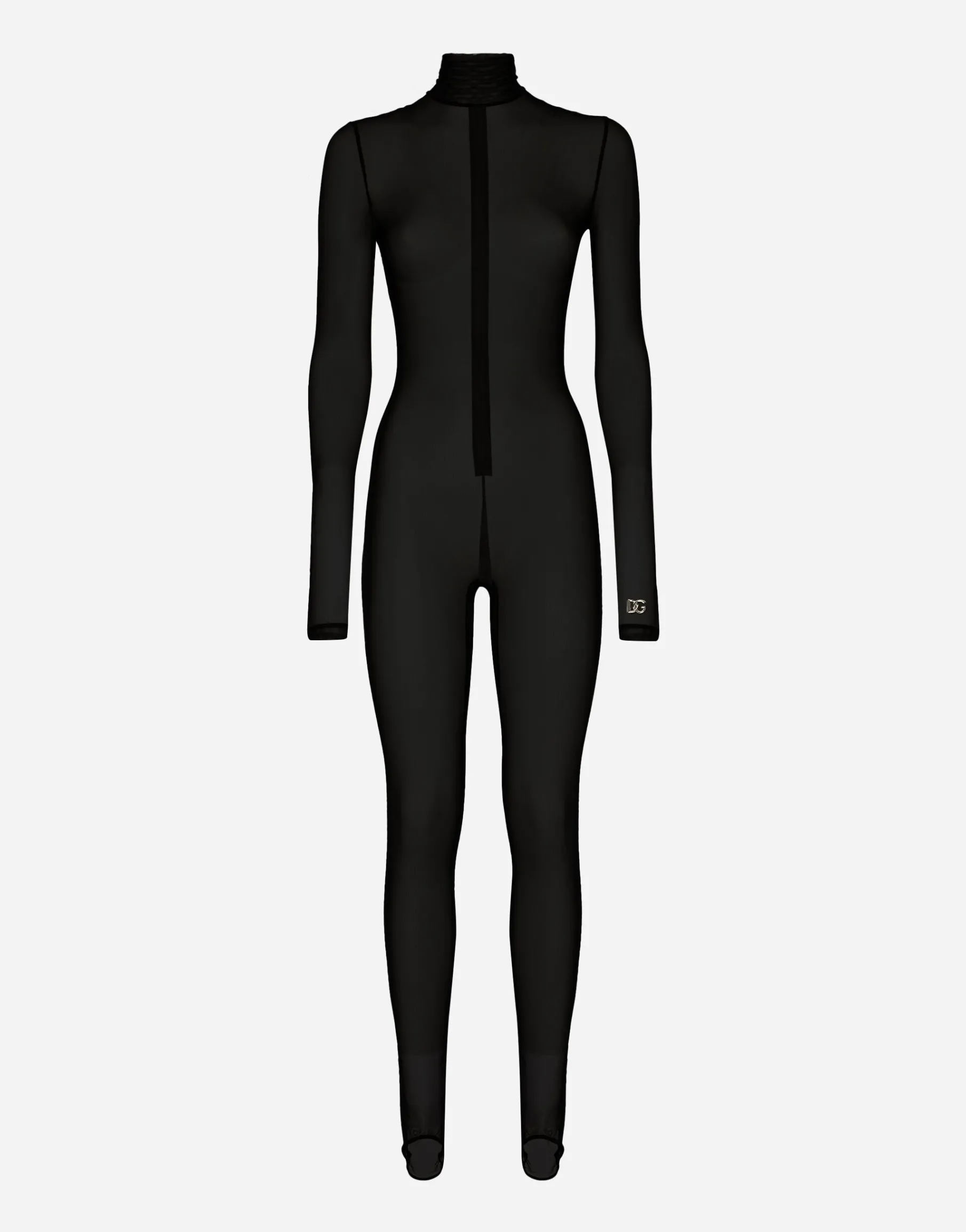 Tulle turtle-neck jumpsuit