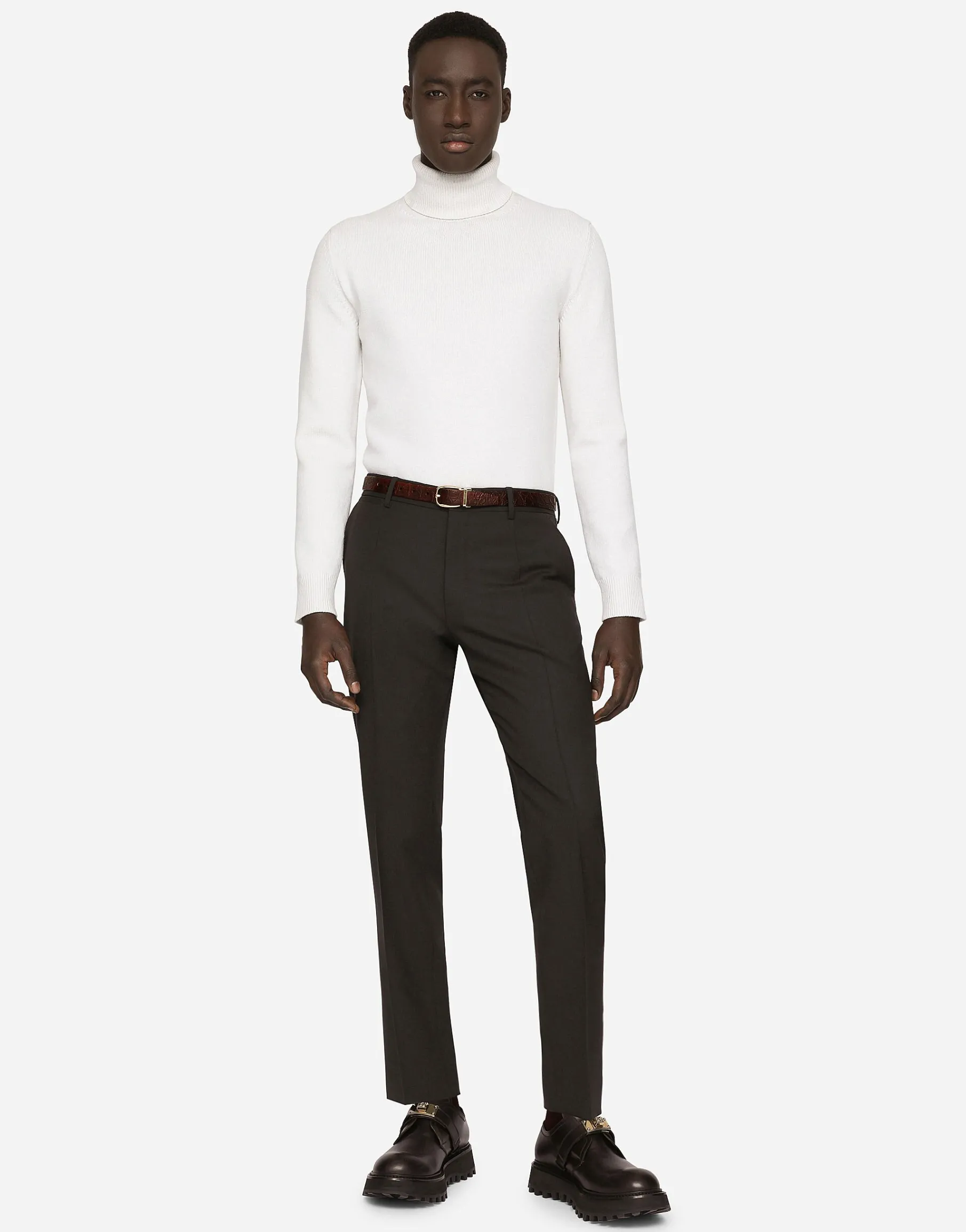 Turtle-neck sweater in virgin wool