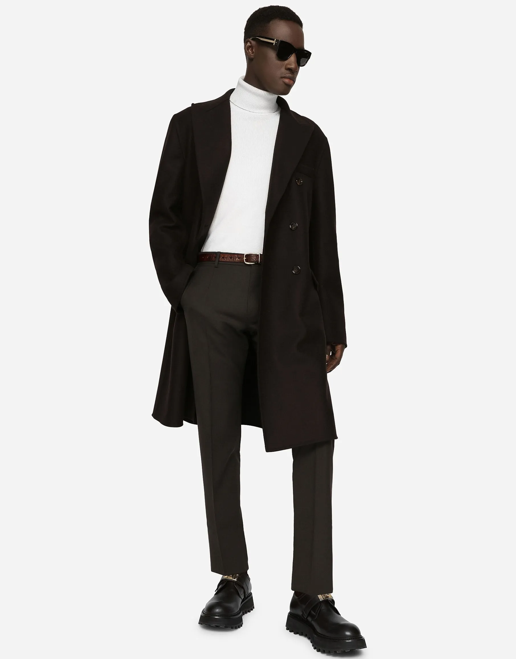 Turtle-neck sweater in virgin wool