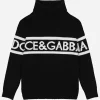 Turtle-neck sweater with logo inlay