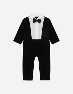 Tuxedo onesie in cotton