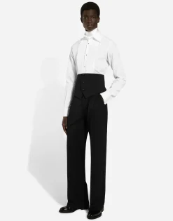 Tuxedo shirt with vest bottom section