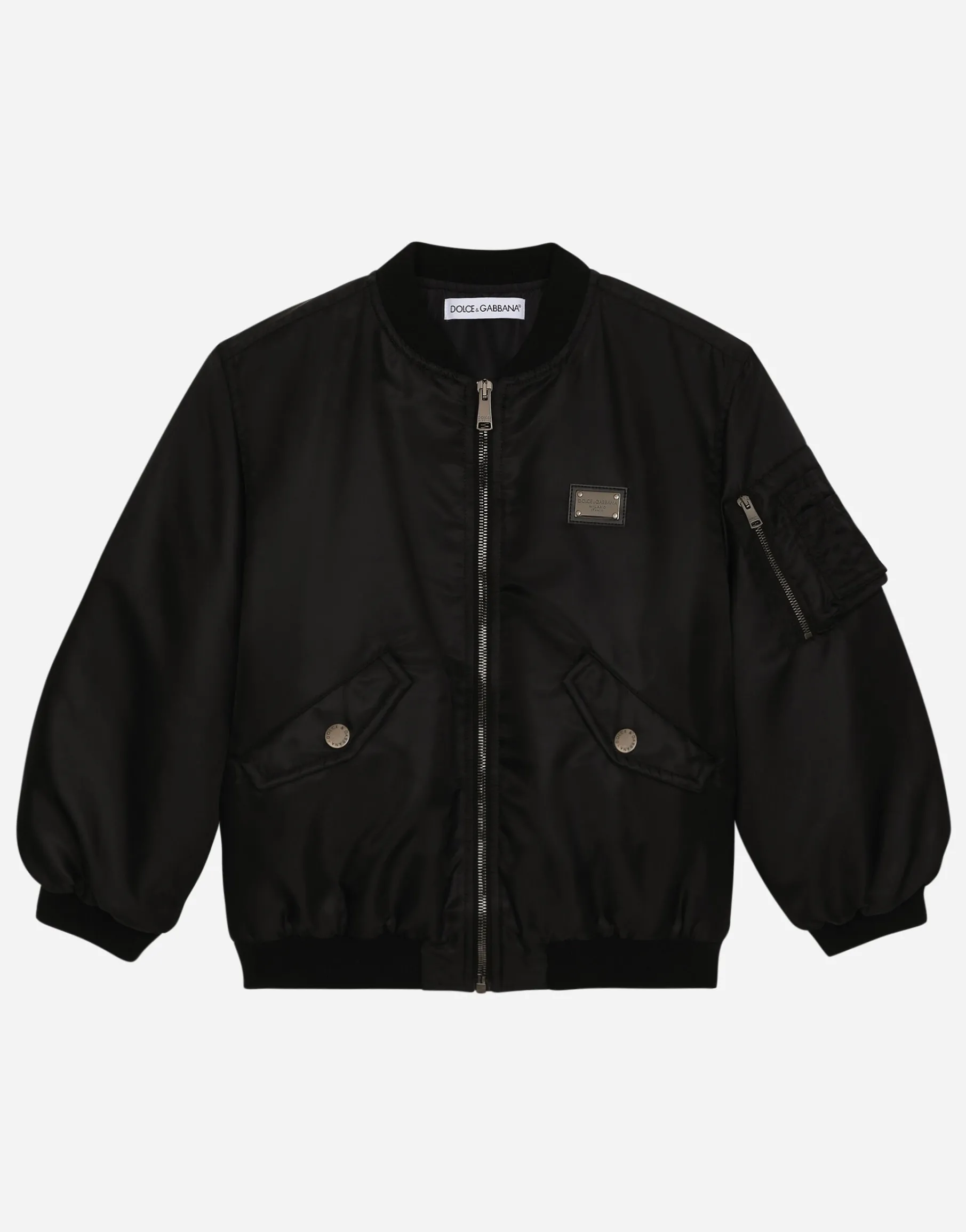 Twill bomber jacket with logo tag