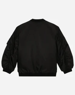 Twill bomber jacket with logo tag