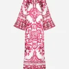 Twill caftan with Majolica print