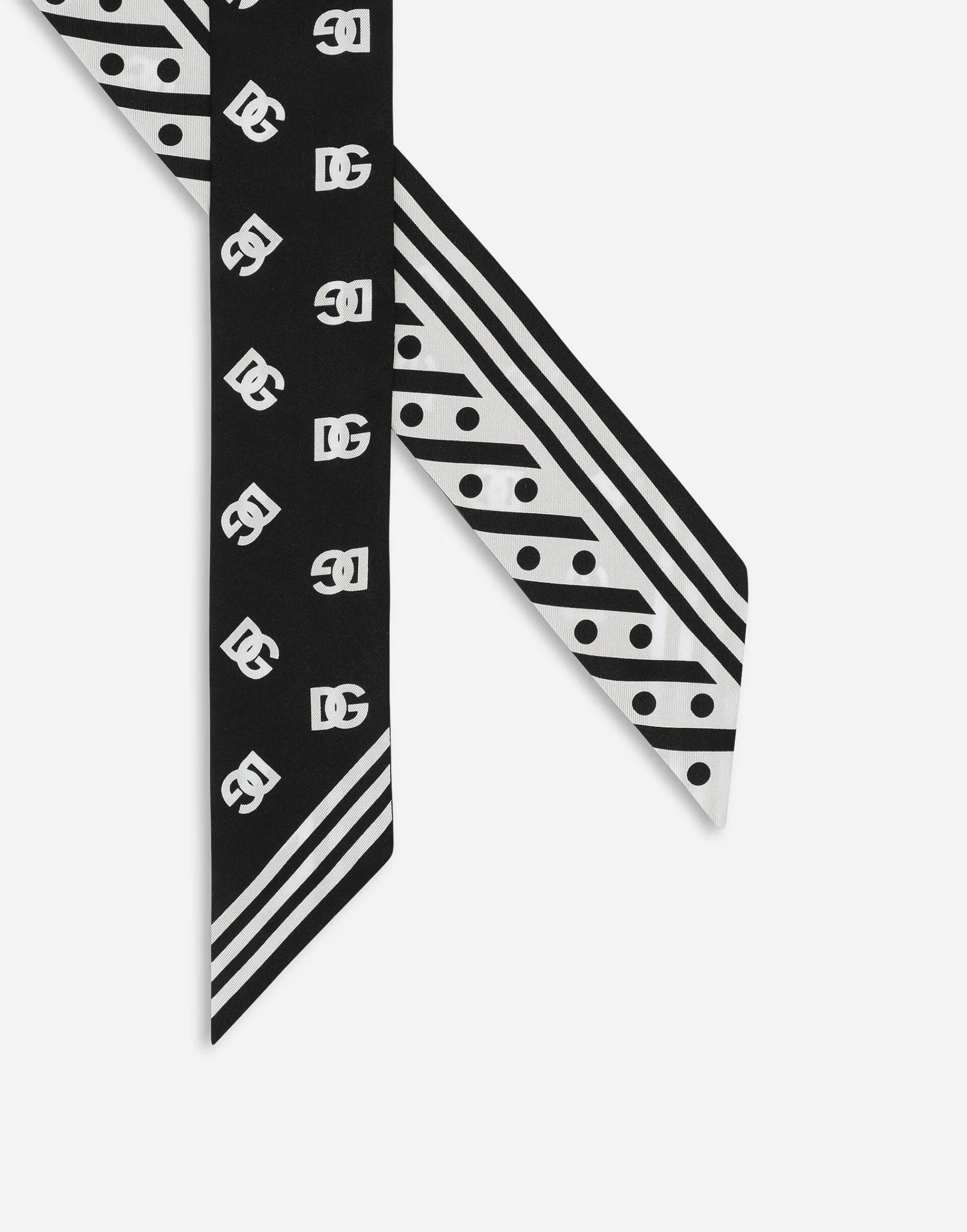 Twill headscarf with all-over DG logo print