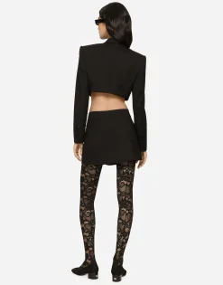 Twill mini wrap skirt