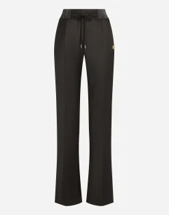 Twill palazzo pants