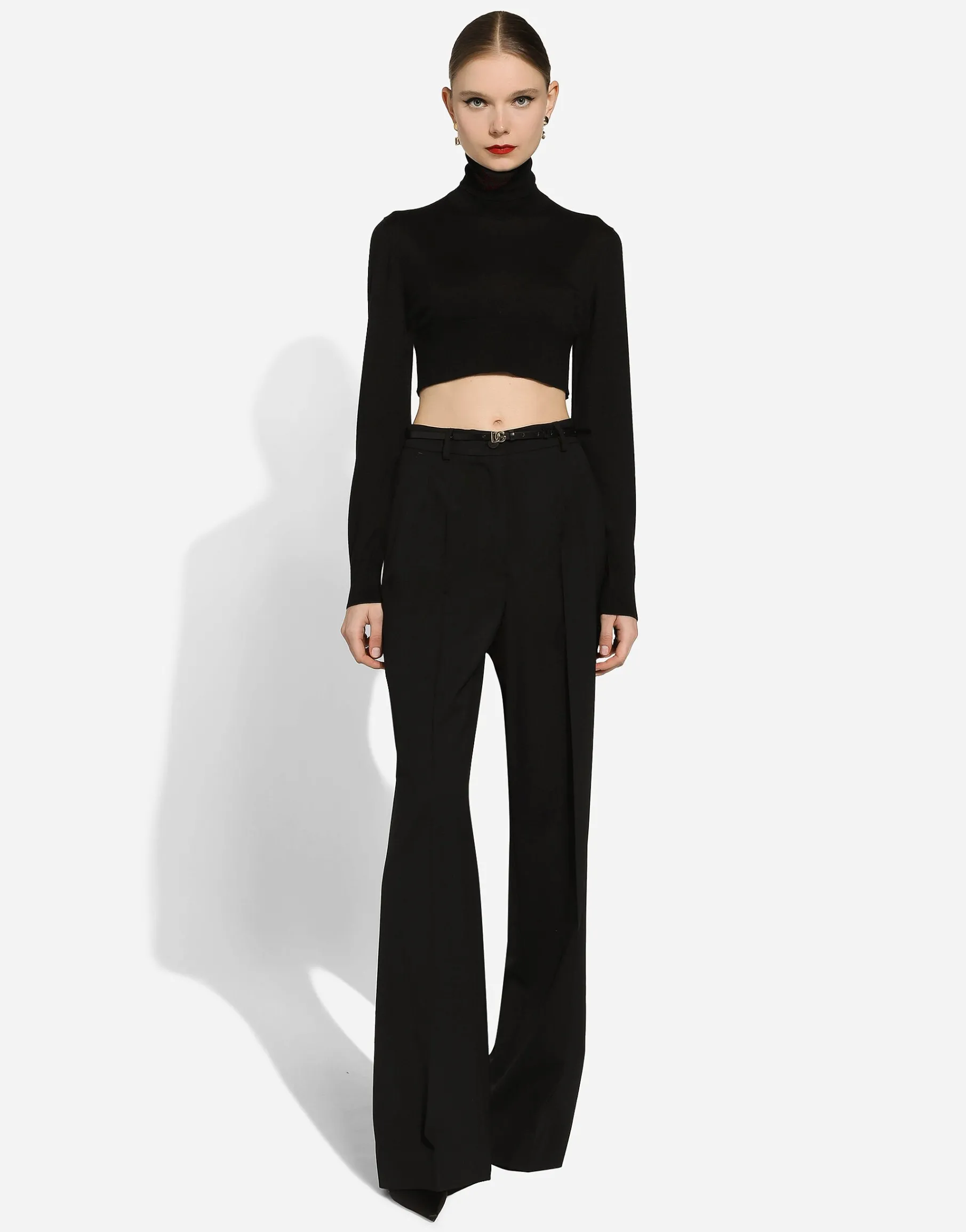 Twill palazzo pants