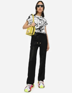 Twill palazzo pants