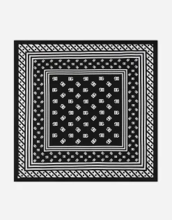 Twill scarf with all-over DG logo print (70 x 70)