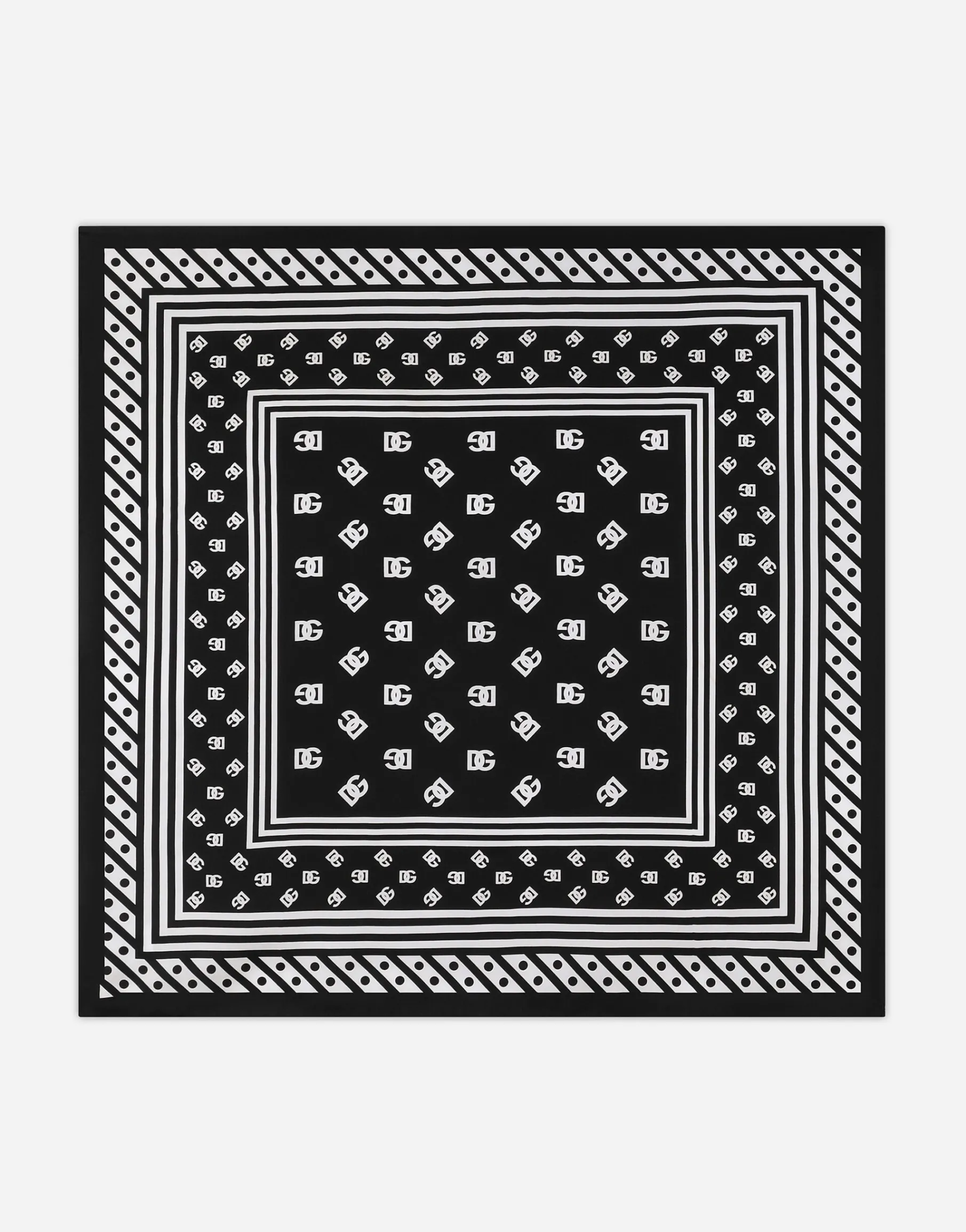 Twill scarf with all-over DG logo print (70 x 70)