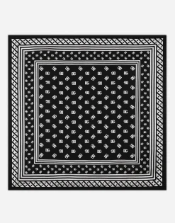 Twill scarf with all-over DG logo print (90 x 90)
