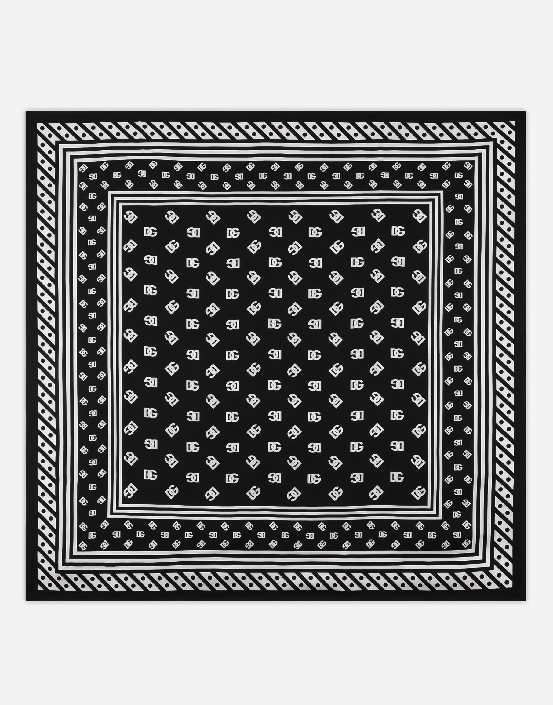 Twill scarf with all-over DG logo print (90 x 90)