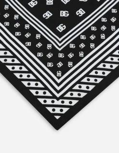 Twill scarf with all-over DG logo print (70 x 70)