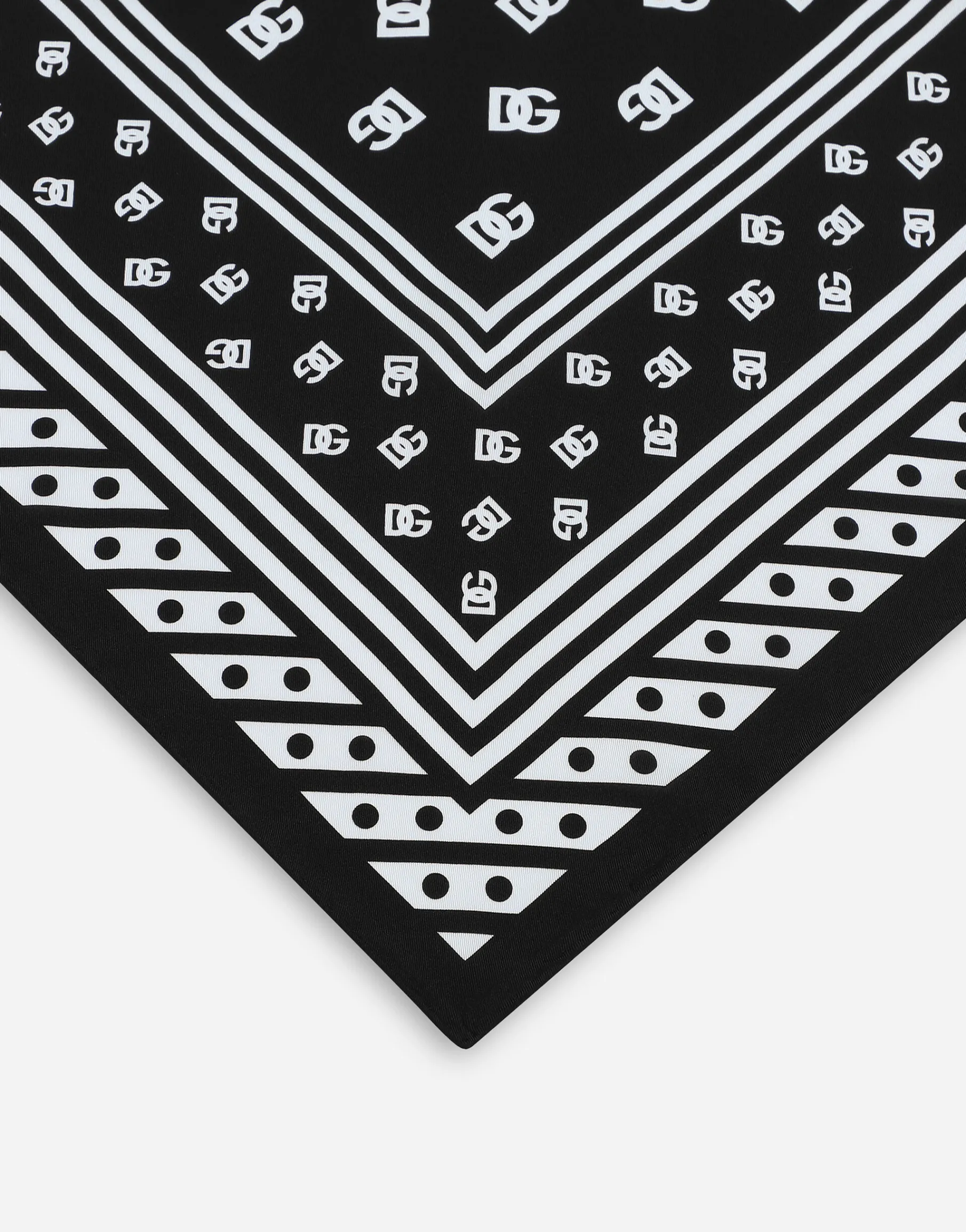 Twill scarf with all-over DG logo print (70 x 70)