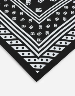 Twill scarf with all-over DG logo print (90 x 90)