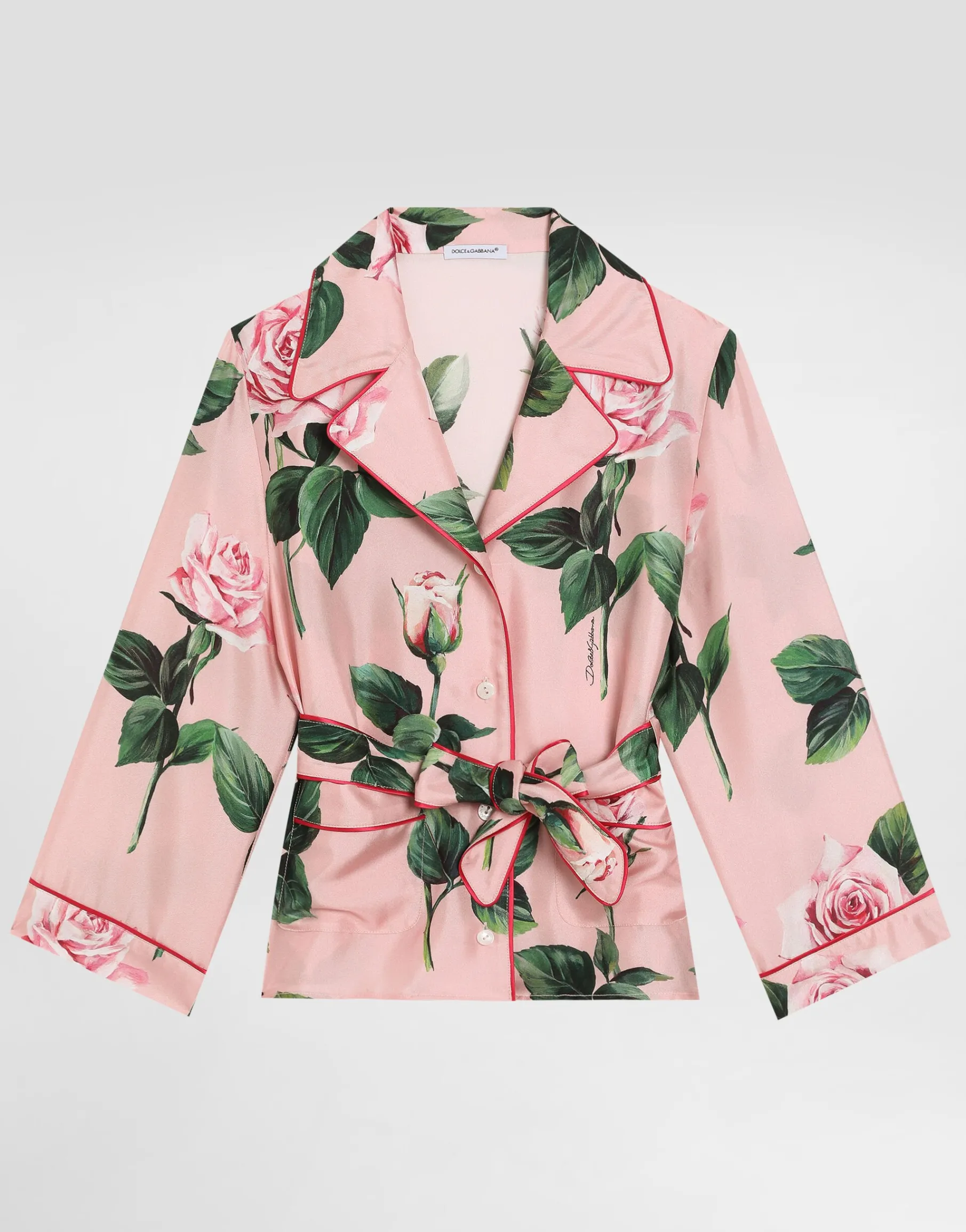 Twill shirt with rose print