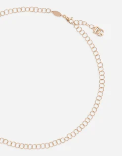 Twisted wire chain necklace in red gold 18Kt