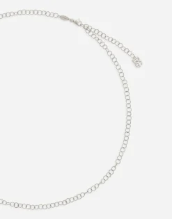 Twisted wire chain necklace in white gold 18Kt