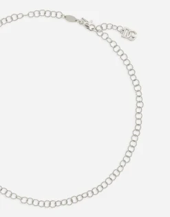 Twisted wire chain necklace in white gold 18Kt