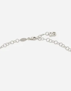 Twisted wire chain necklace in white gold 18Kt