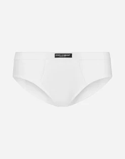 Two-way stretch jersey Brando briefs with logo label