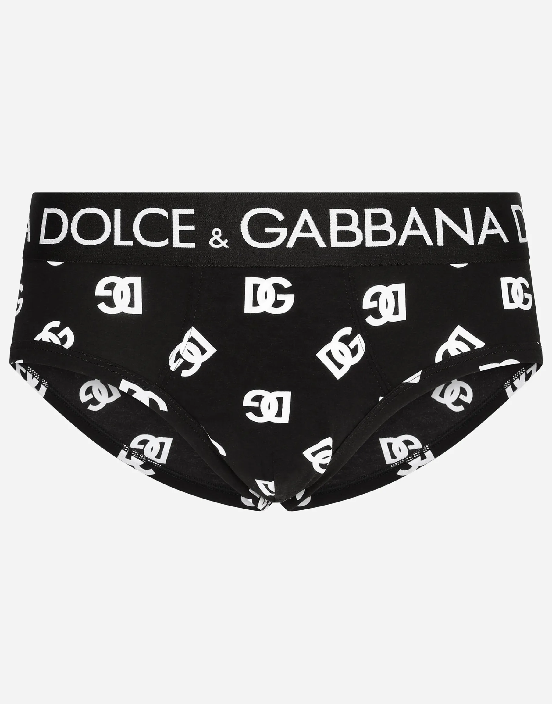 Two-way stretch jersey Brando briefs with DG logo print