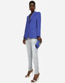 Two-way stretch wool jacket