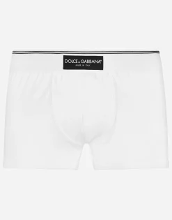 Two-way-stretch jersey boxers with patch
