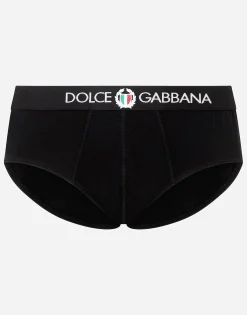 Two-way-stretch jersey Brando briefs with crest