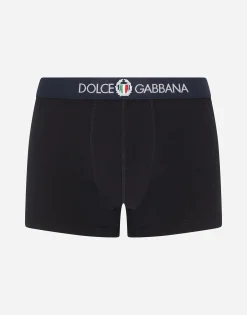 Two-way-stretch jersey regular-fit boxers with emblem
