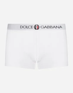 Two-way-stretch jersey regular-fit boxers with emblem