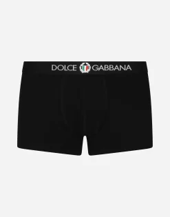 Two-way-stretch jersey regular-fit boxers with emblem