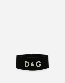 Velvet choker with metal D&G logo