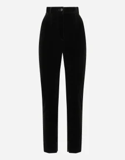 Velvet cigarette pants