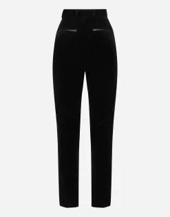 Velvet cigarette pants
