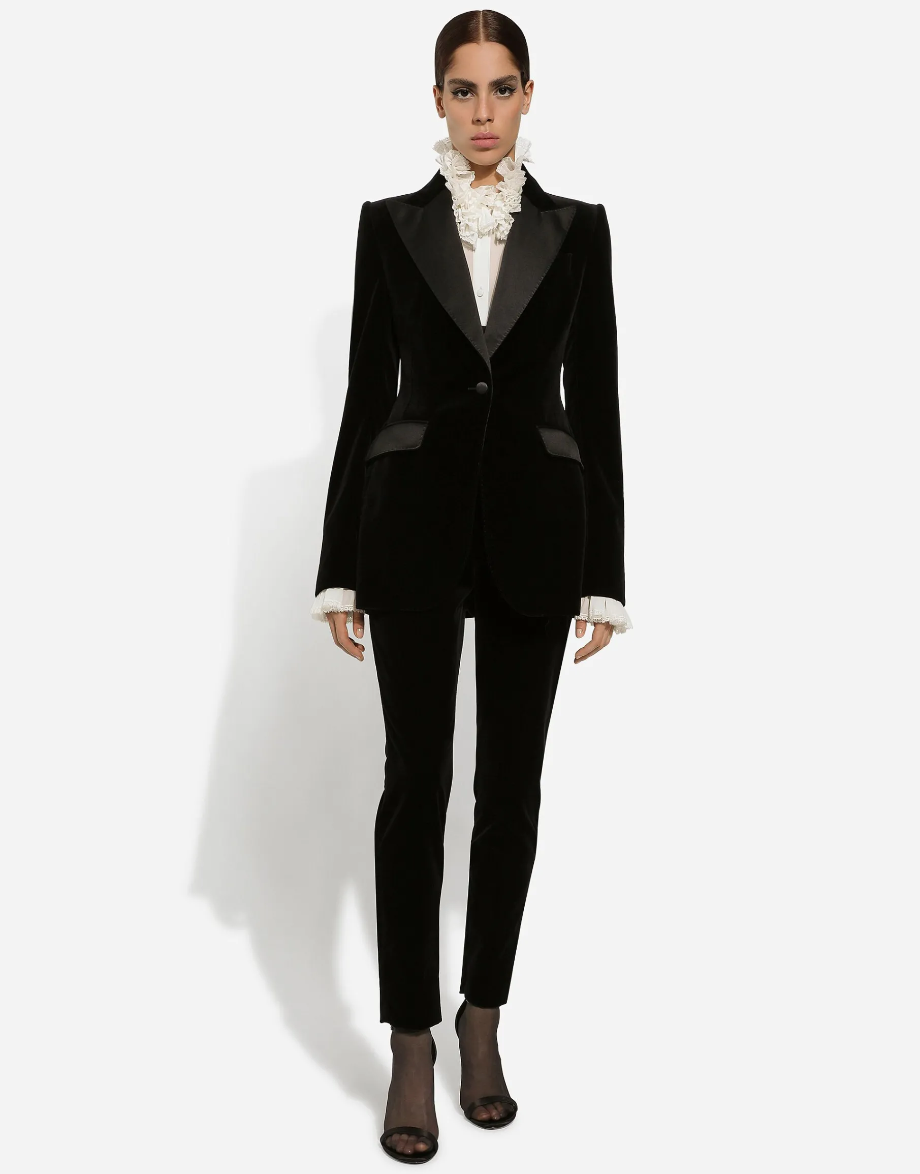 Velvet cigarette pants