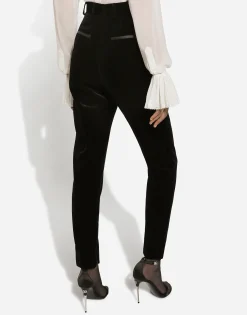 Velvet cigarette pants