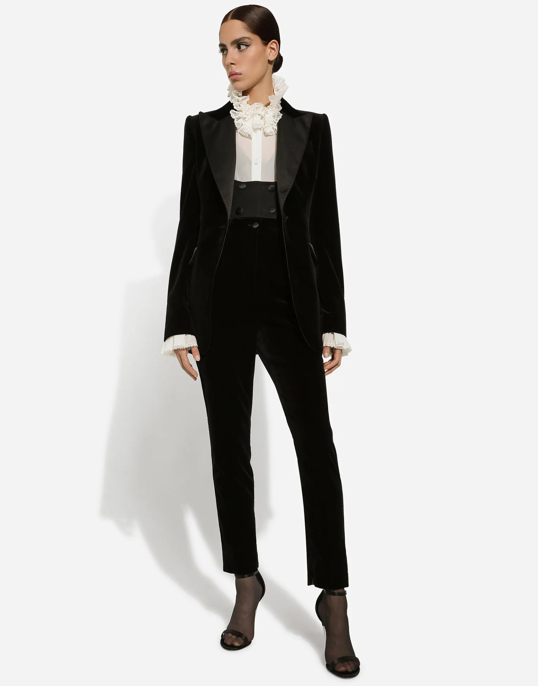 Velvet cigarette pants