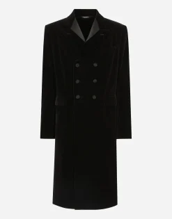 Velvet coat with satin details