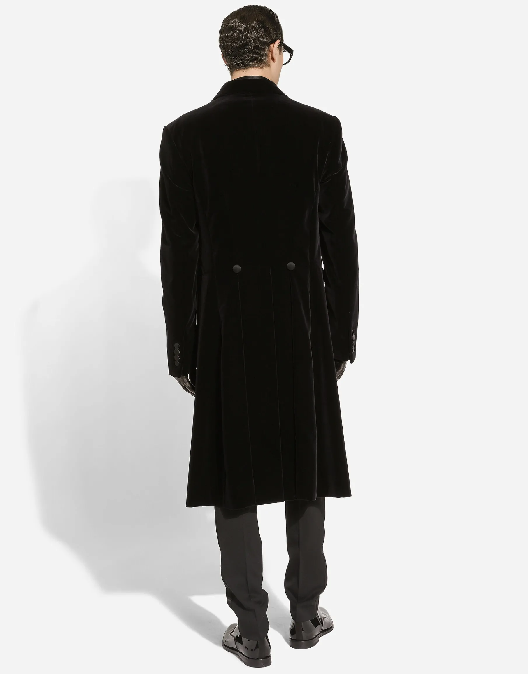 Velvet coat with satin details
