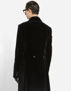 Velvet coat with satin details