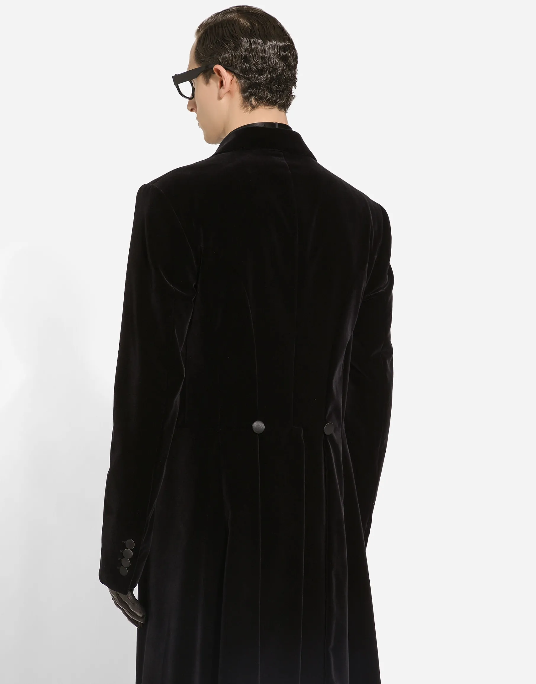 Velvet coat with satin details