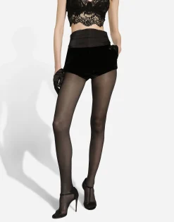 Velvet high-waisted tuxedo panties